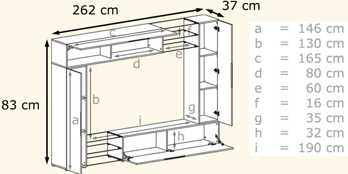 mesure du meuble tv mural moderne